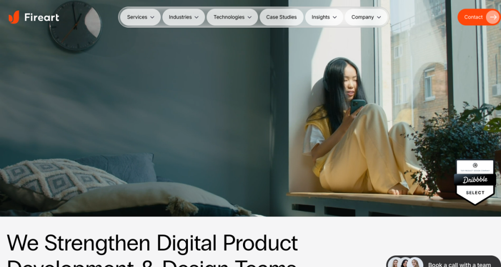 Screenshot of the Fireart Studio website homepage