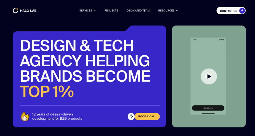 Screenshot of the Halo Lab website homepage